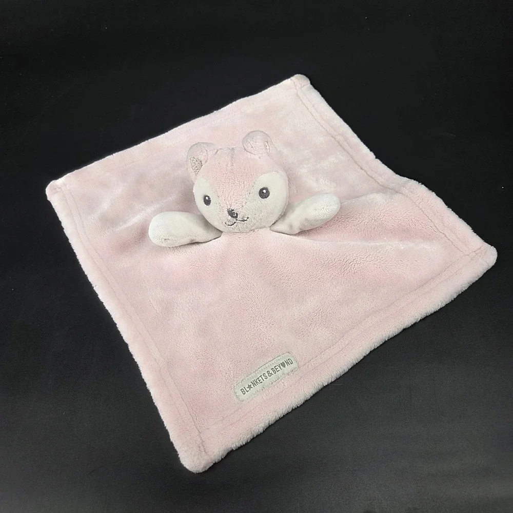 Blankets & Beyond Pink Fox Lovey Security Blanket Plush Baby Snuggle Toy